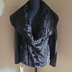 Luxurious Black Faux Fur Women's Jacket
